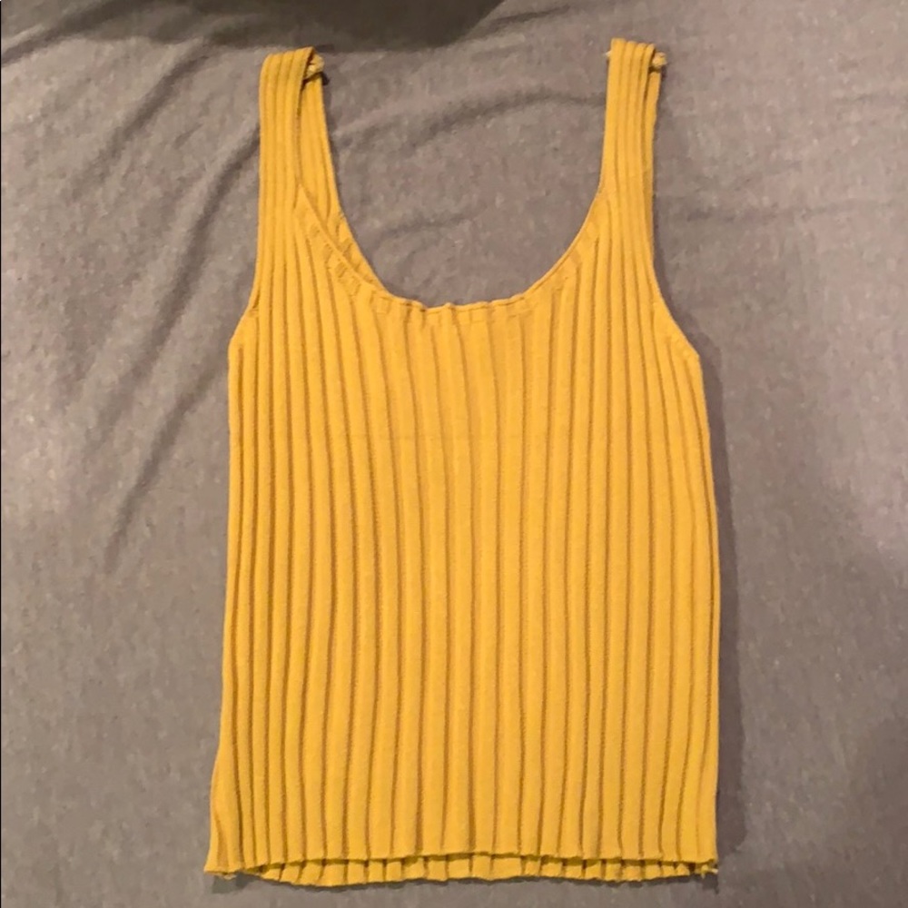 yellow tank top